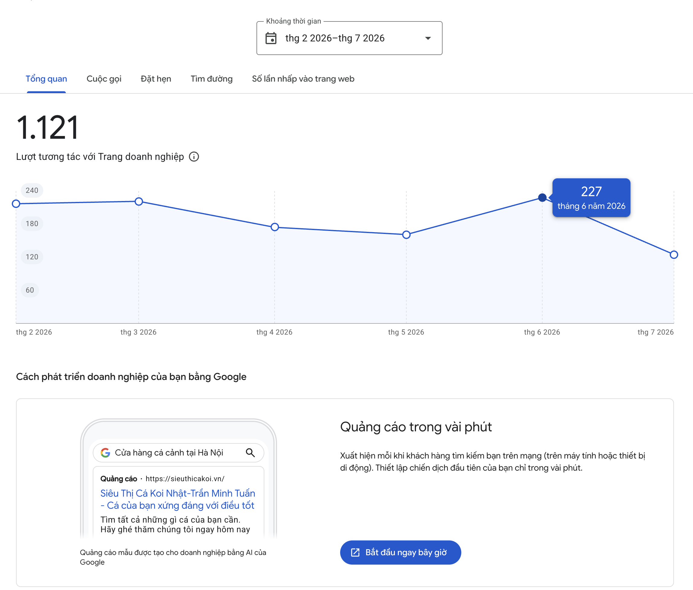 Ảnh thật báo cáo Google Business Profile
