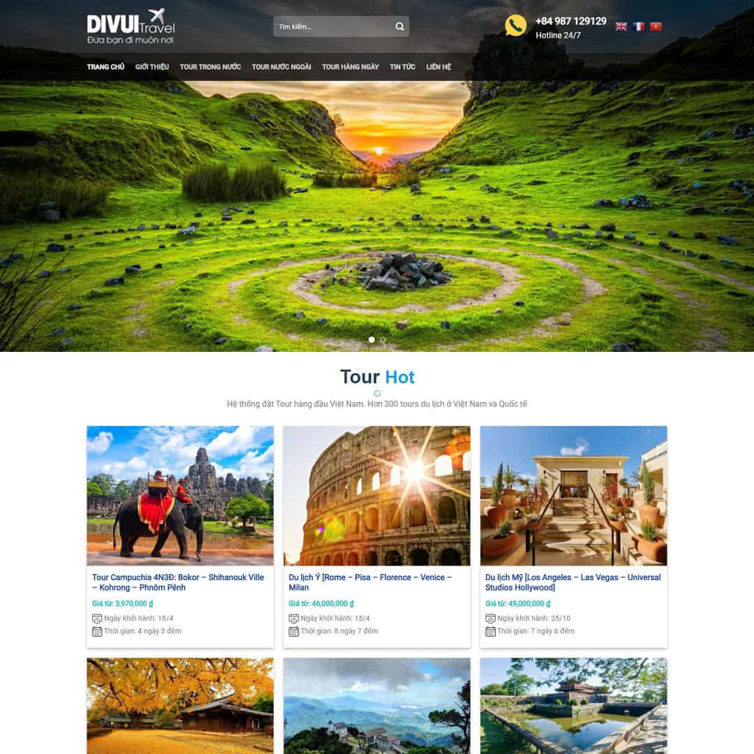 Mẫu website vận tải hành khách