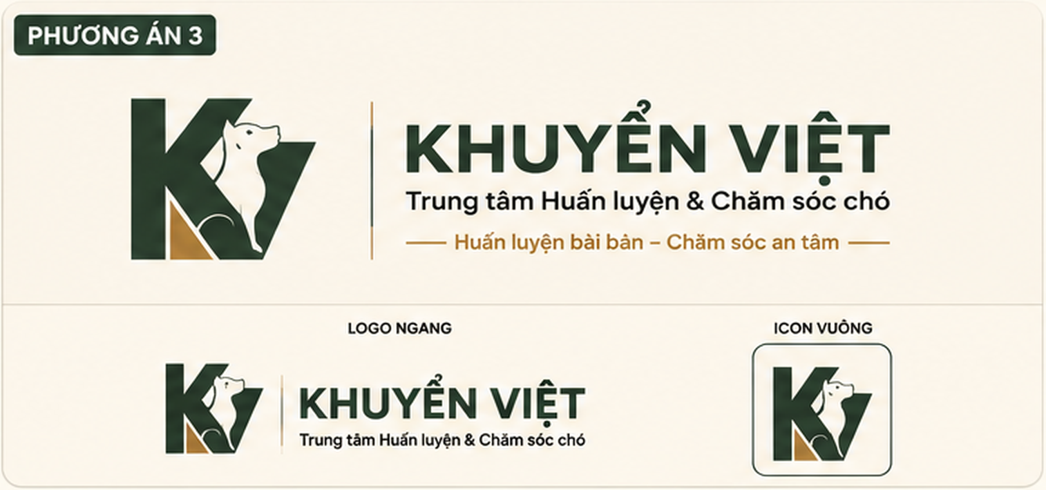 Bản concept phương án 3 của logo Khuyển Việt