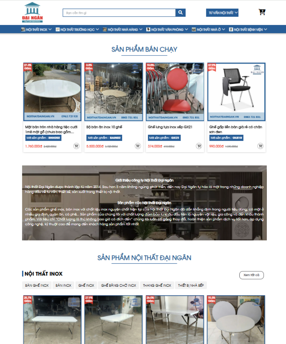 Mẫu website dịch vụ trong kho asset Fagotech
